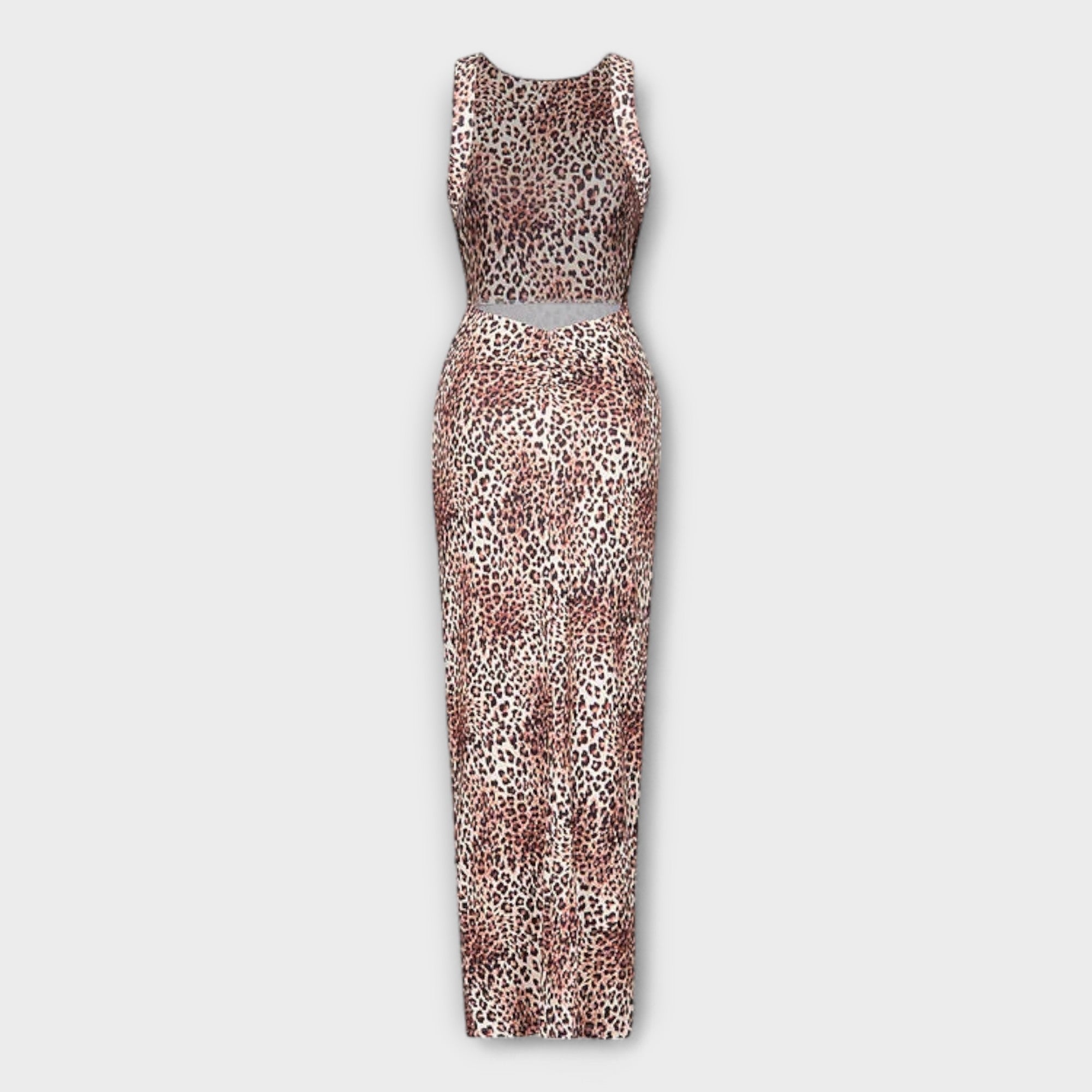 Della - Maxi Dress with Leopard Print and Back Cutout