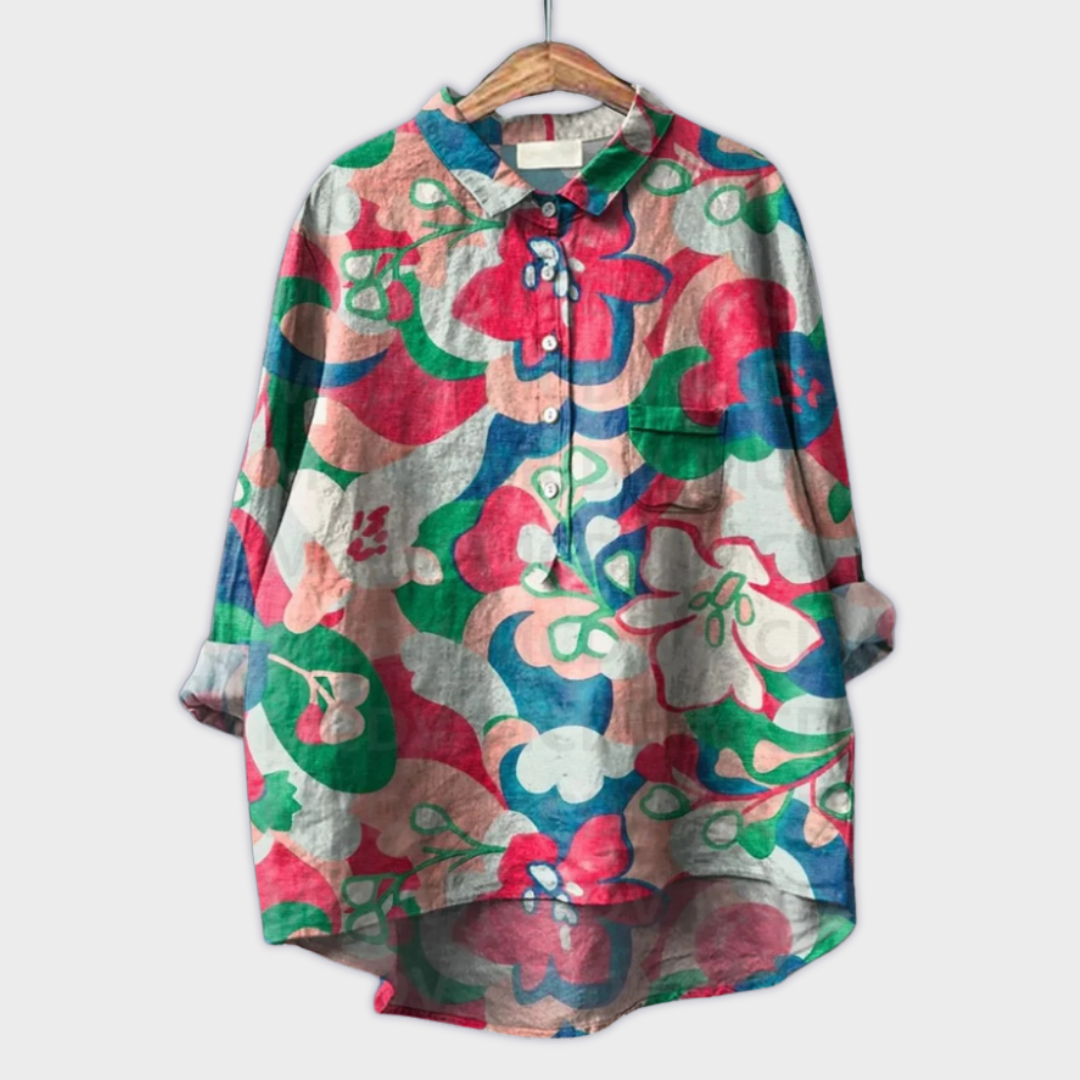 Magdalena - Handmade Women's Blouse with Floral Design