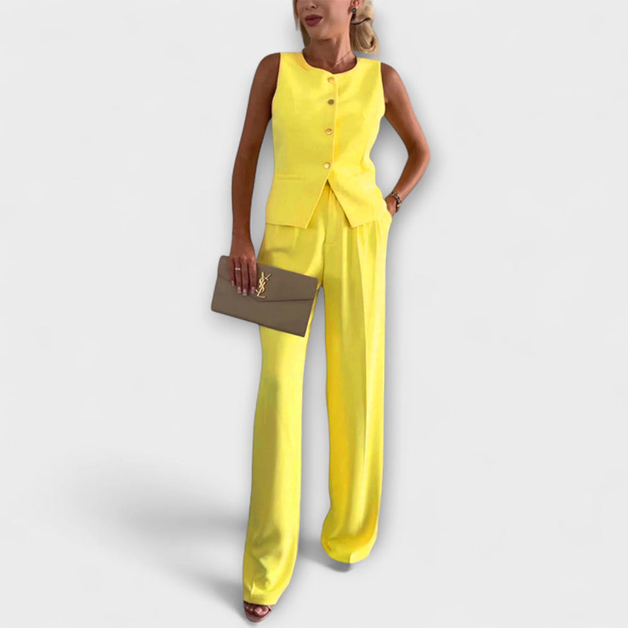 Wilhelmina - Stylish Sleeveless Top and Pants Ensemble