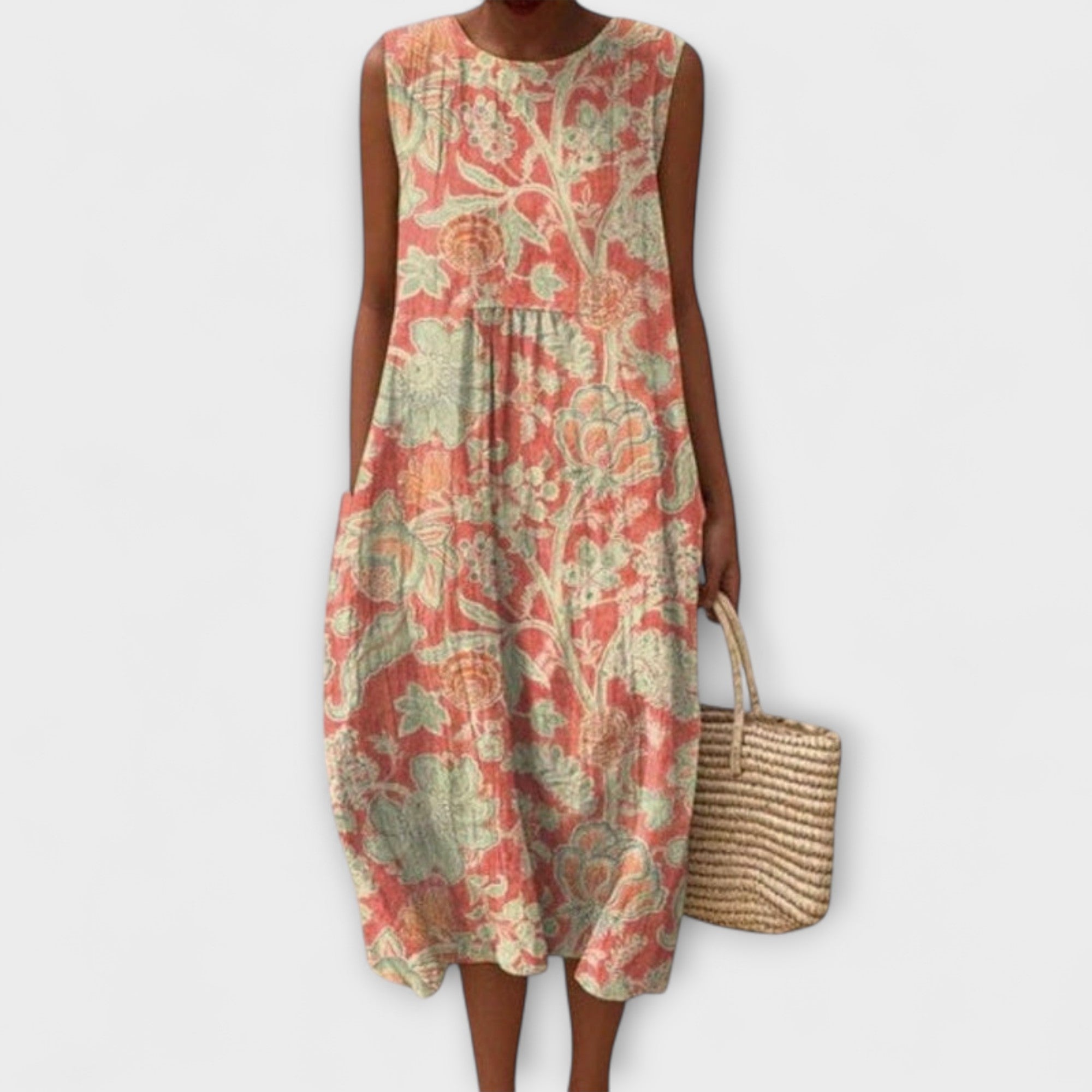 Thaleia – Midi Dress in Floral Vintage Design