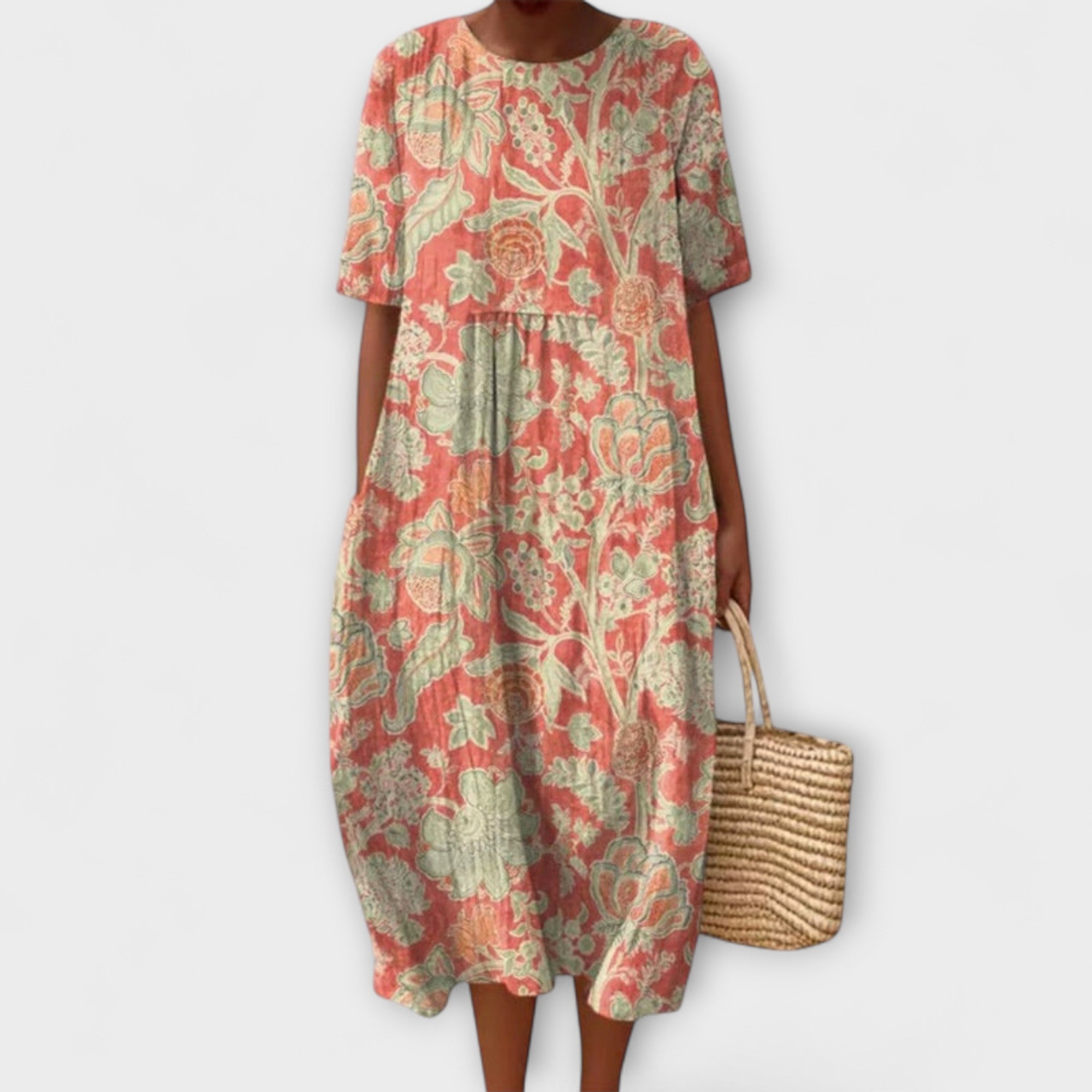 Thaleia – Midi Dress in Floral Vintage Design