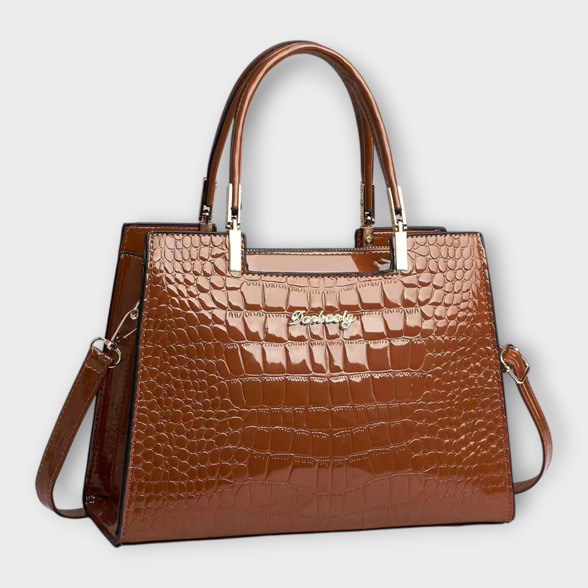 Aurellia. - Shiny Crocodile Leather Pattern Handbag