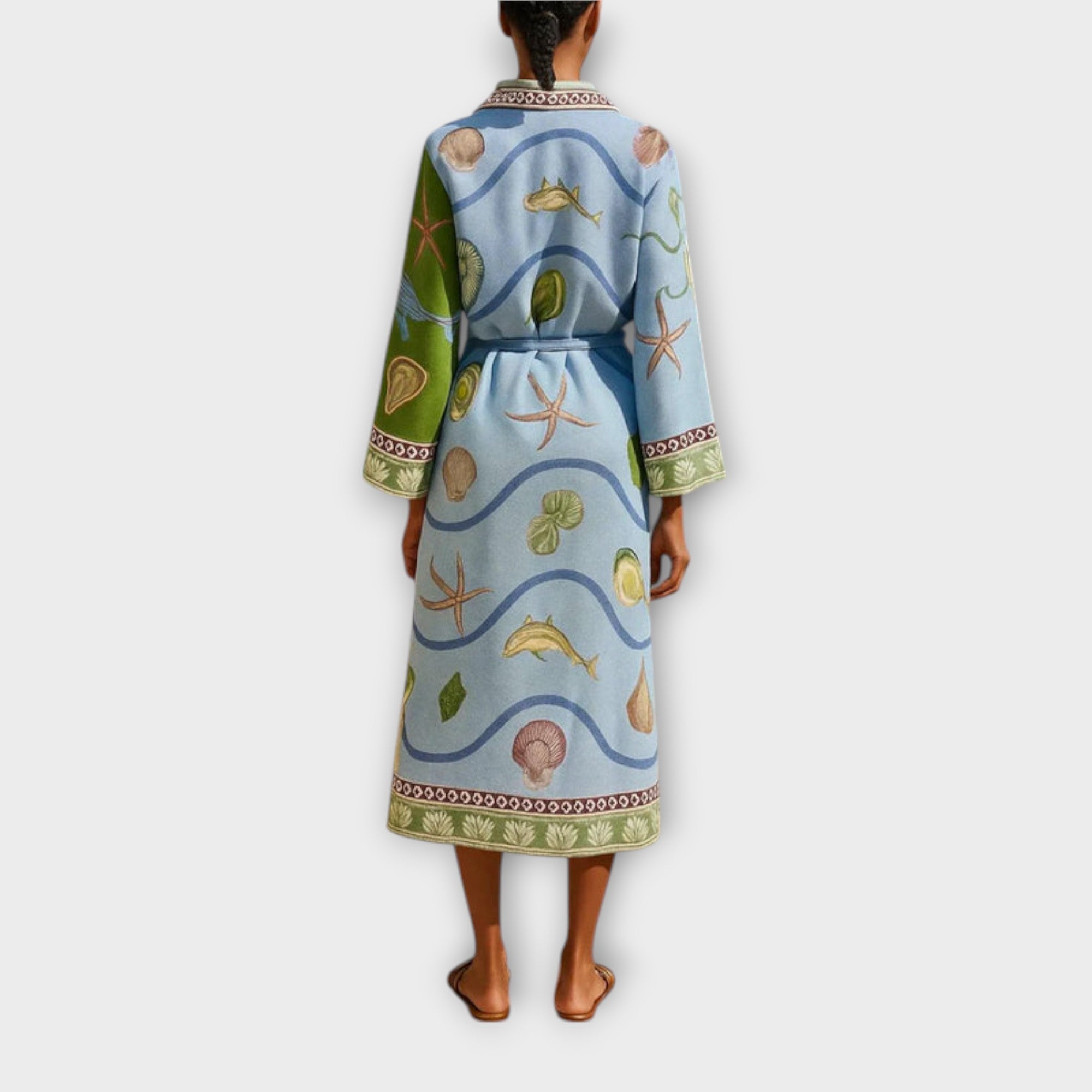 Jule - Printed Twill Midi Shirt Dress with Belt