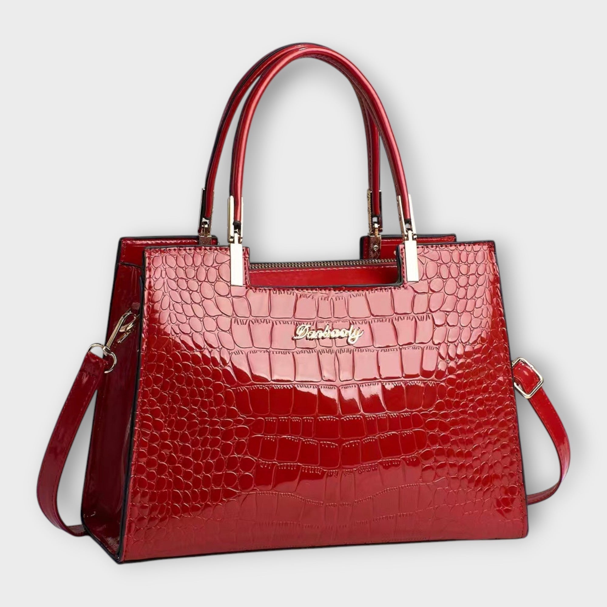 Aurellia. - Shiny Crocodile Leather Pattern Handbag