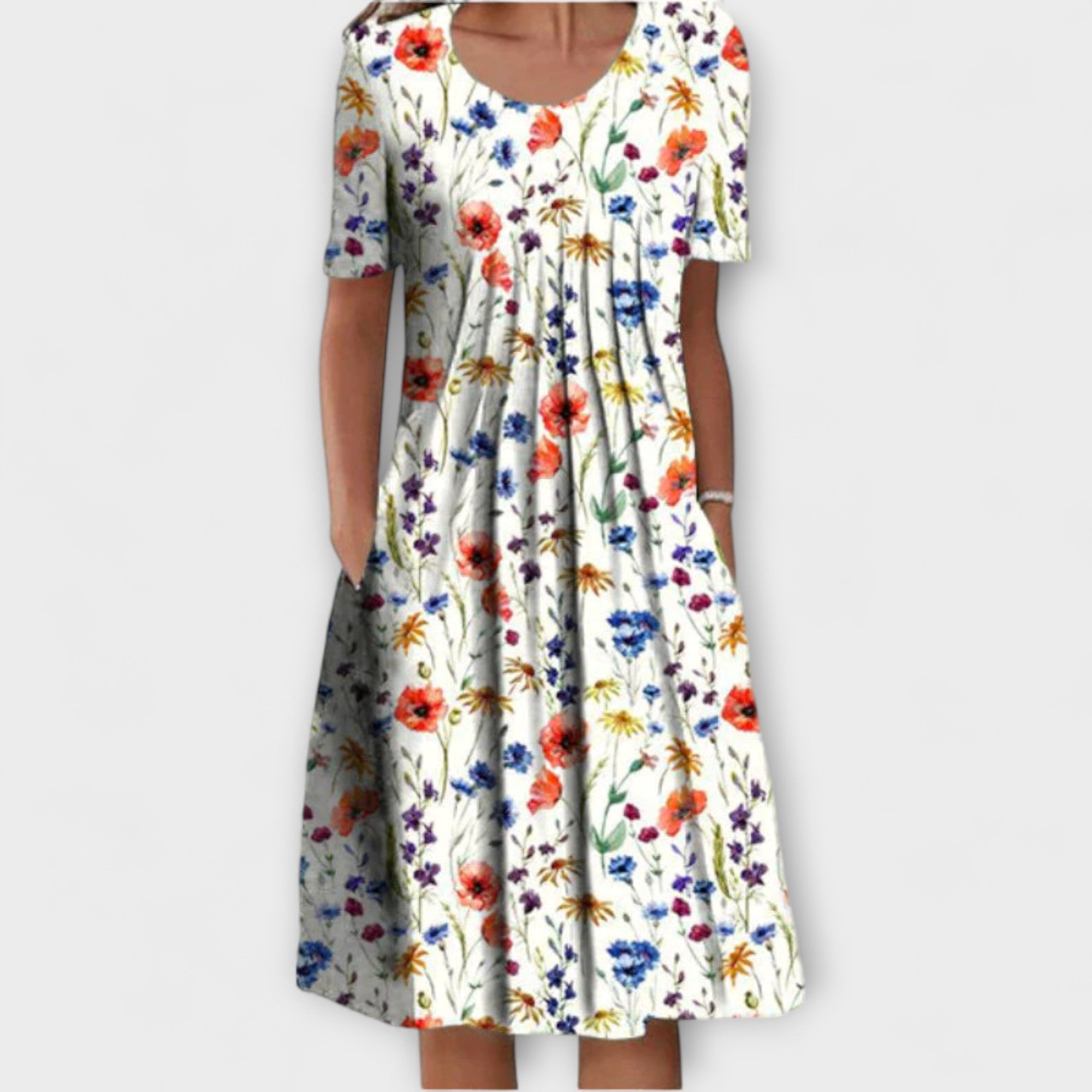 Emelie – Chic Layered Dress with Tummy Control