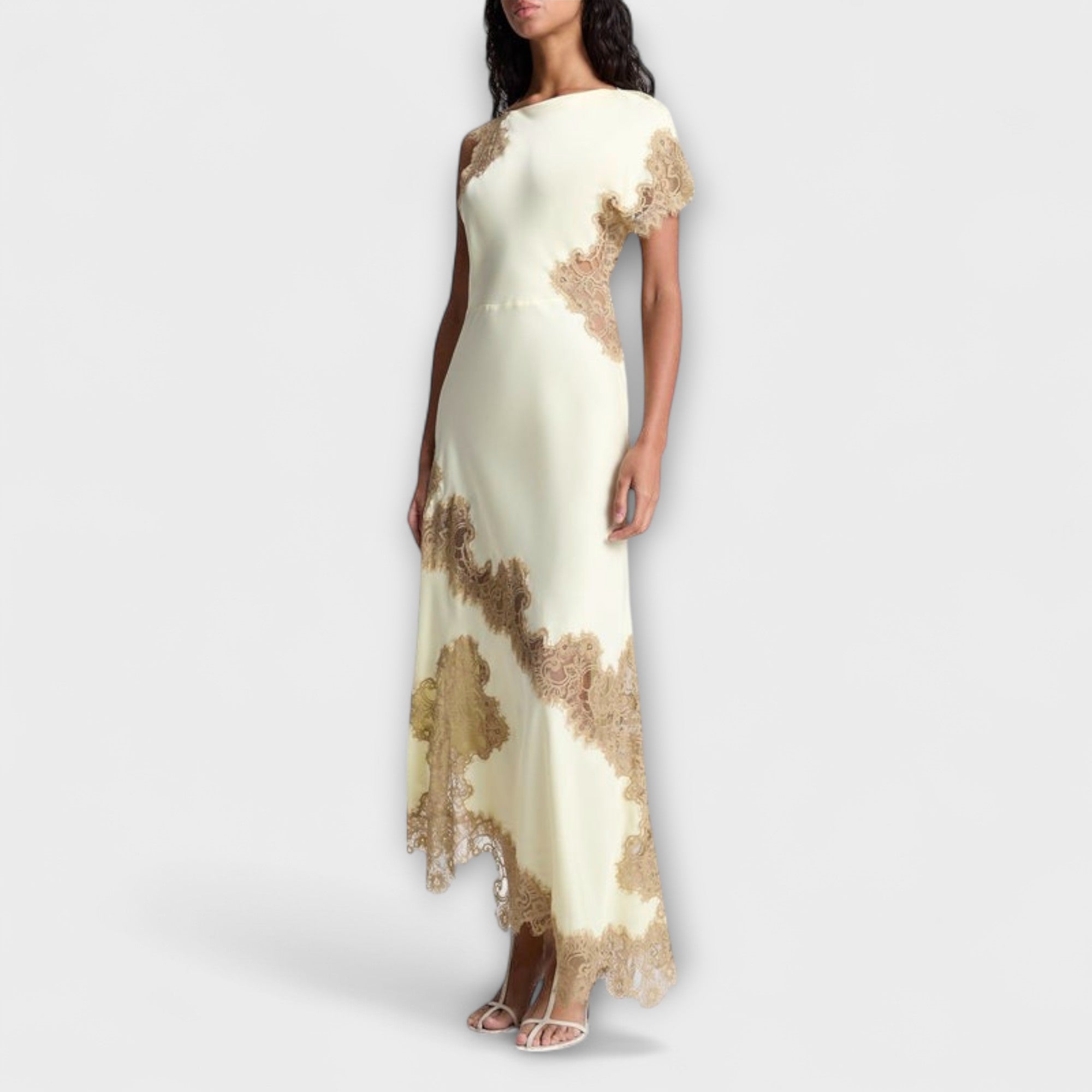 Margaret - Maxi Dress with Satin and Lace Accents