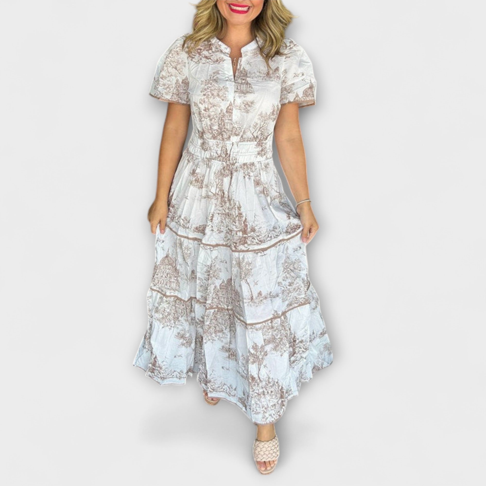 Eliza - Timeless Toile Maxi Dress