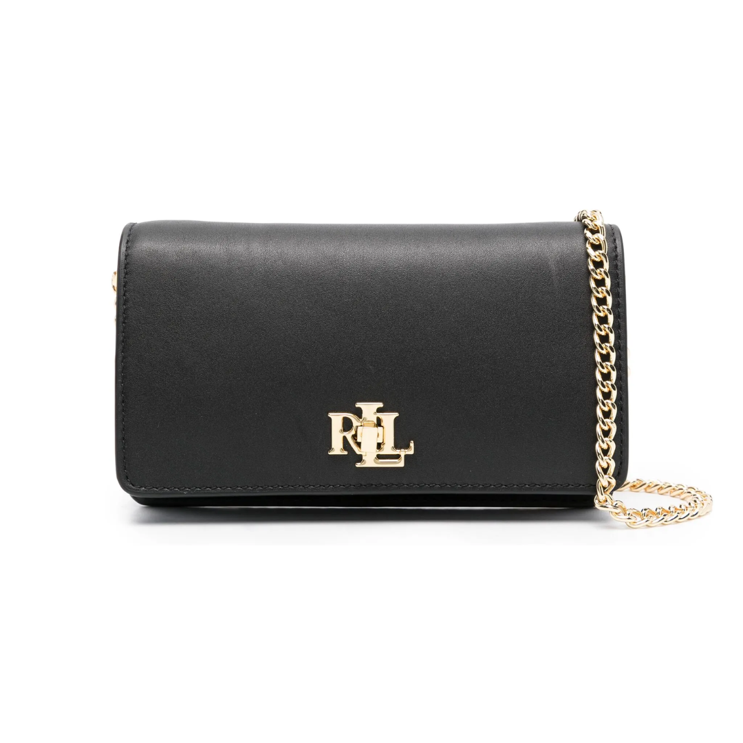 R. Ꮮаᴜгеn Leather Crossbody Bag with Logo