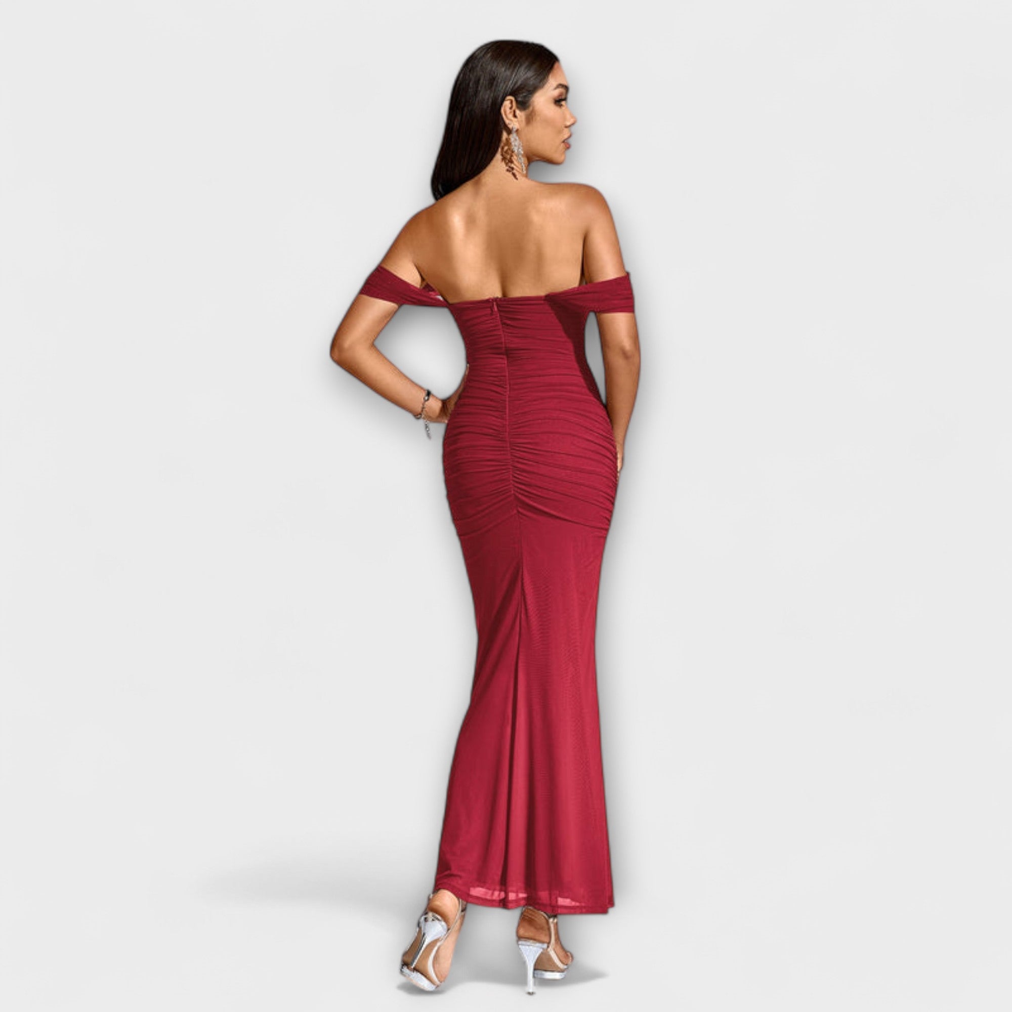 Ione - Off-Shoulder Ruching Bodycon Dress