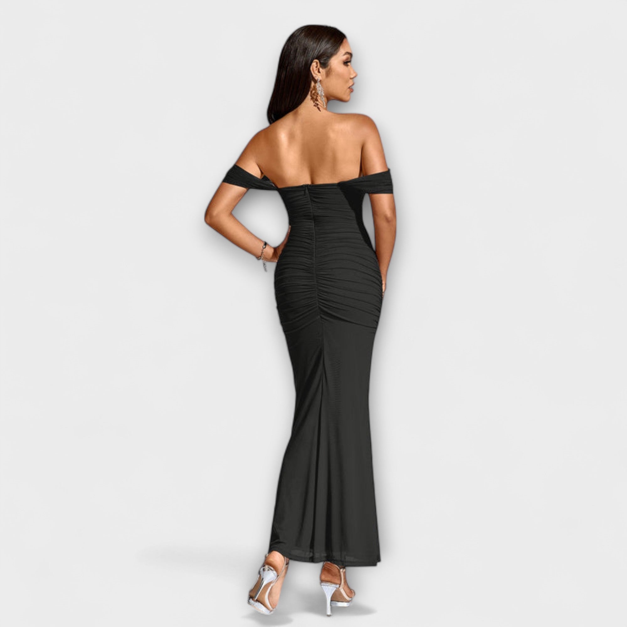 Ione - Off-Shoulder Ruching Bodycon Dress