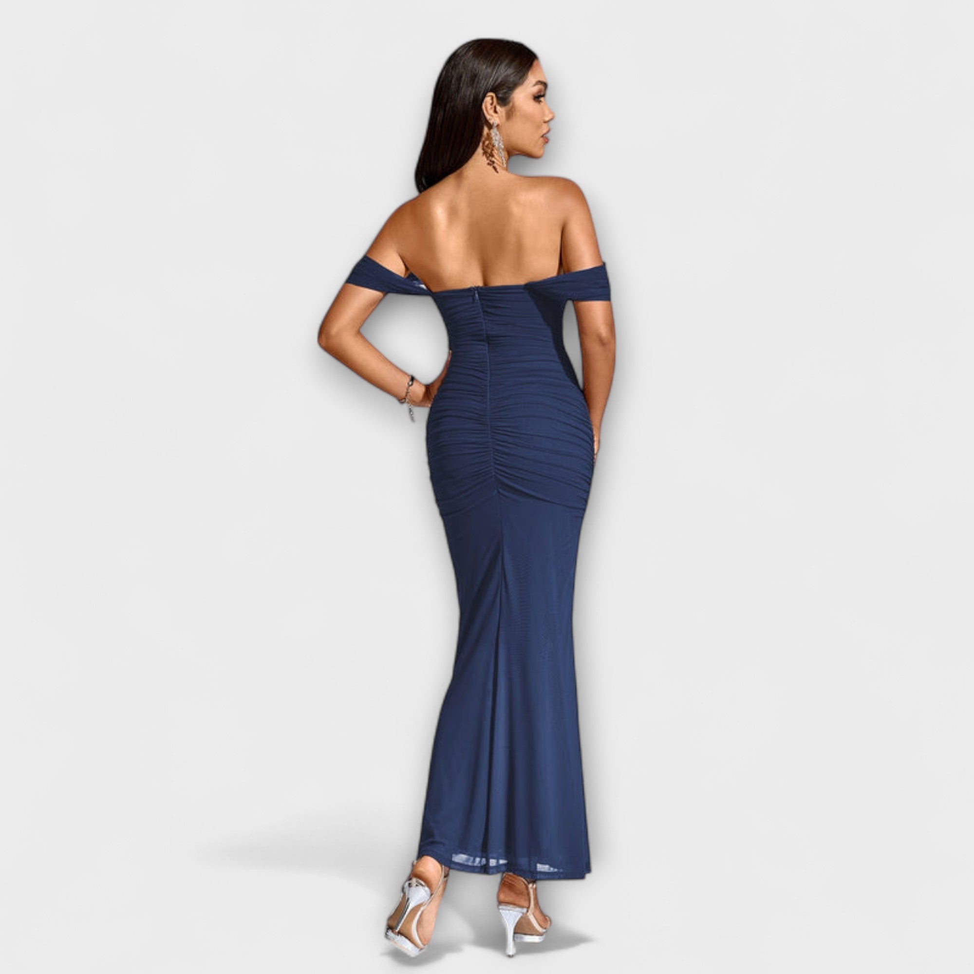 Ione - Off-Shoulder Ruching Bodycon Dress