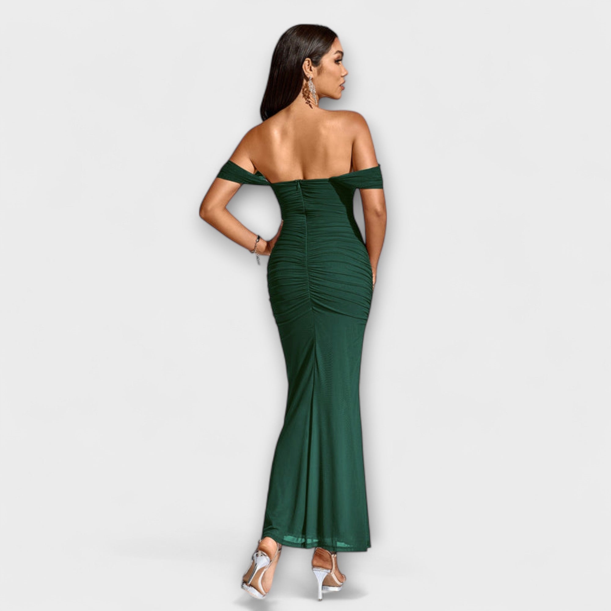Ione - Off-Shoulder Ruching Bodycon Dress