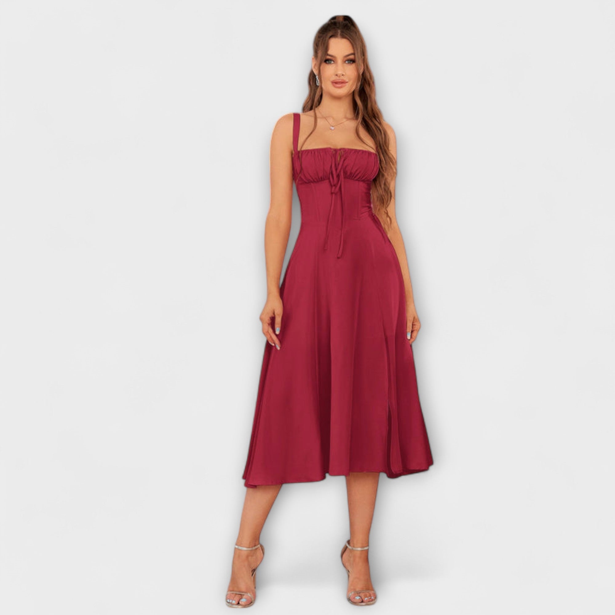 Hope - Ruffled Top Dress with Slit Detail