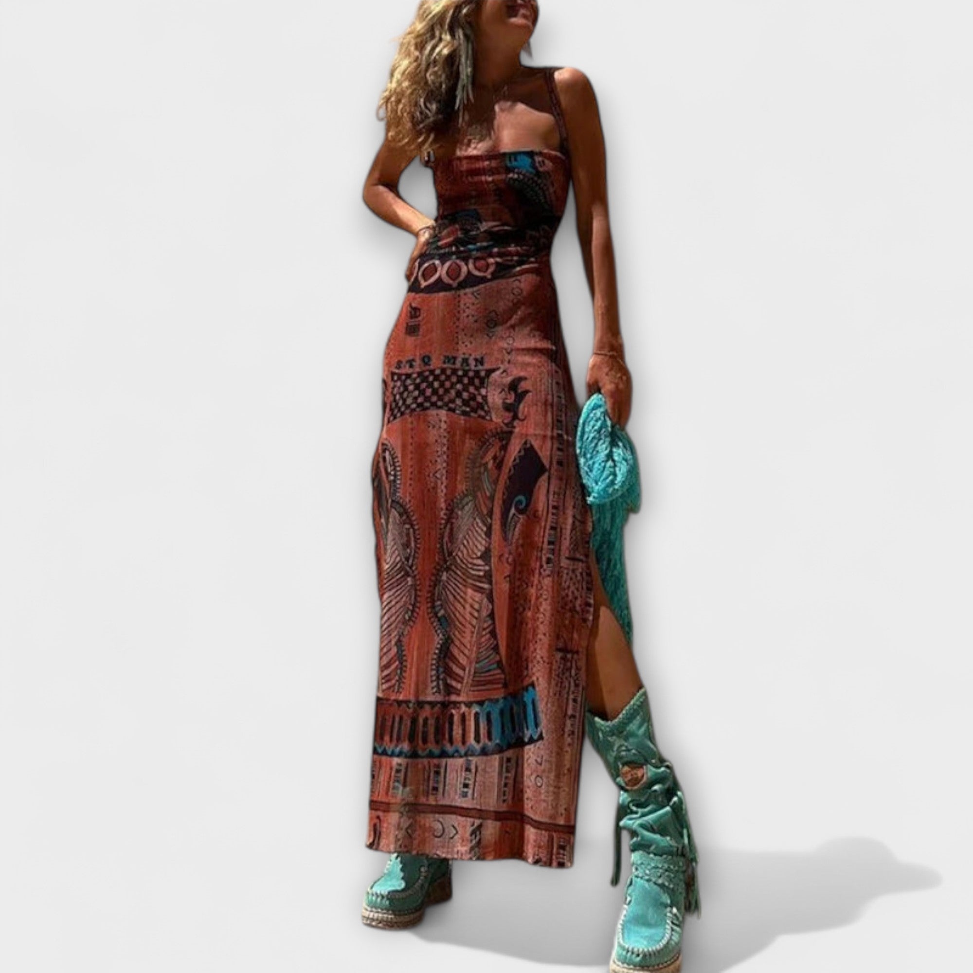 Fee - Unique Midi Dress with Cowl Neck