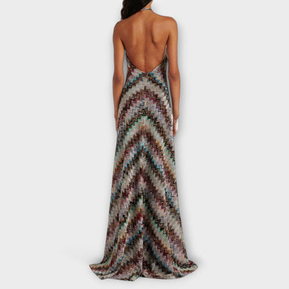 Reese - Jodie Knitted Dress with Colorful Herringbone Pattern