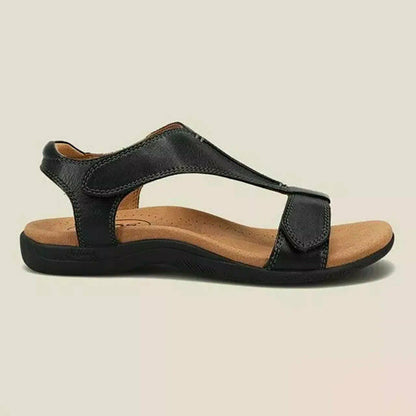 Vintage Solid Color Velcro Sandals
