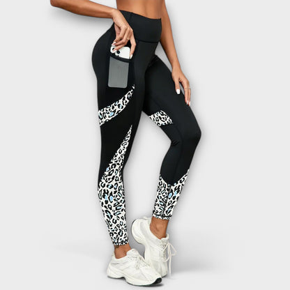 High-Waisted Leopard Print Training Pants