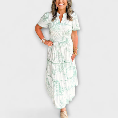 Eliza - Timeless Toile Maxi Dress
