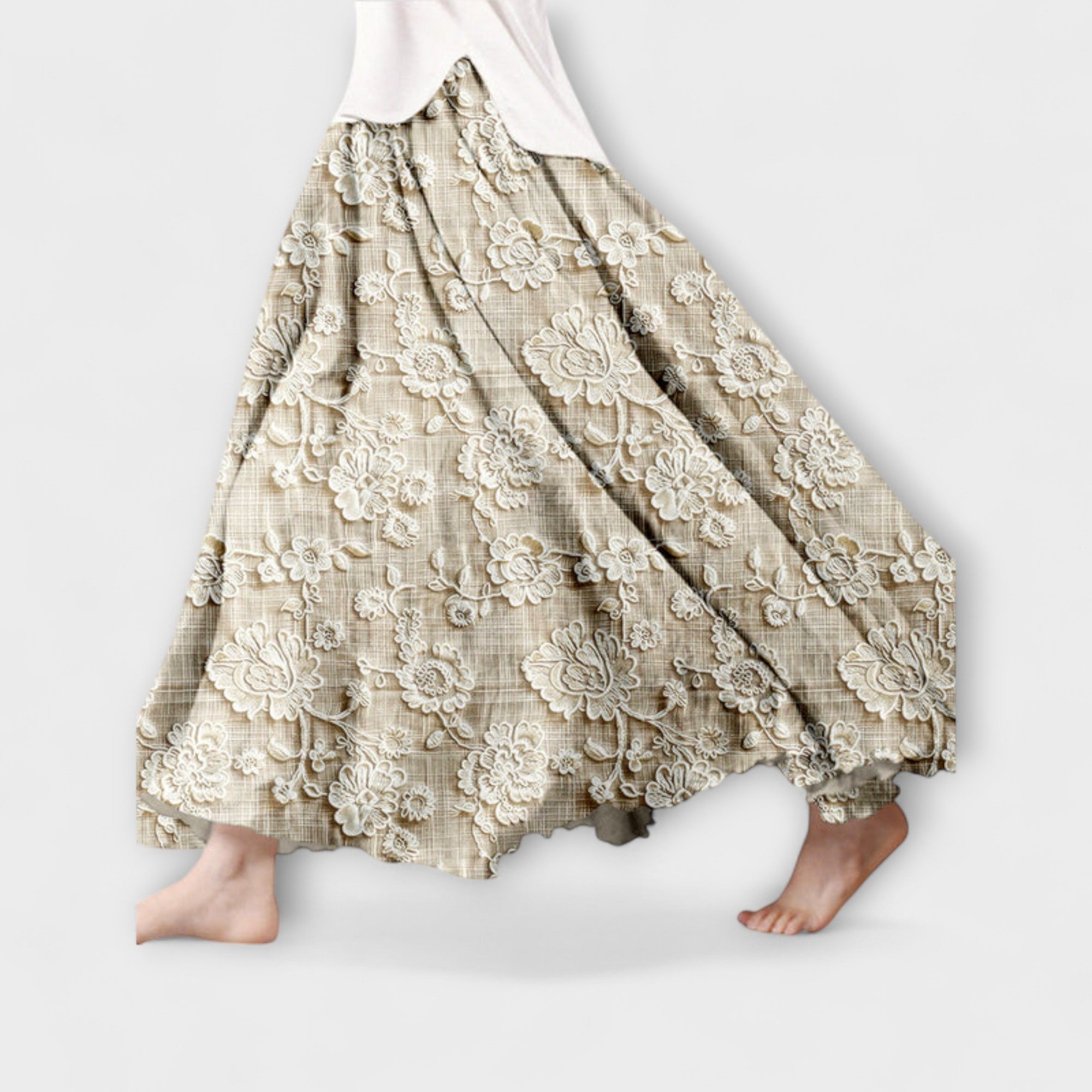 Ava - Skirt with Floral Lace Pattern