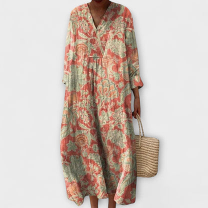 Thaleia – Midi Dress in Floral Vintage Design