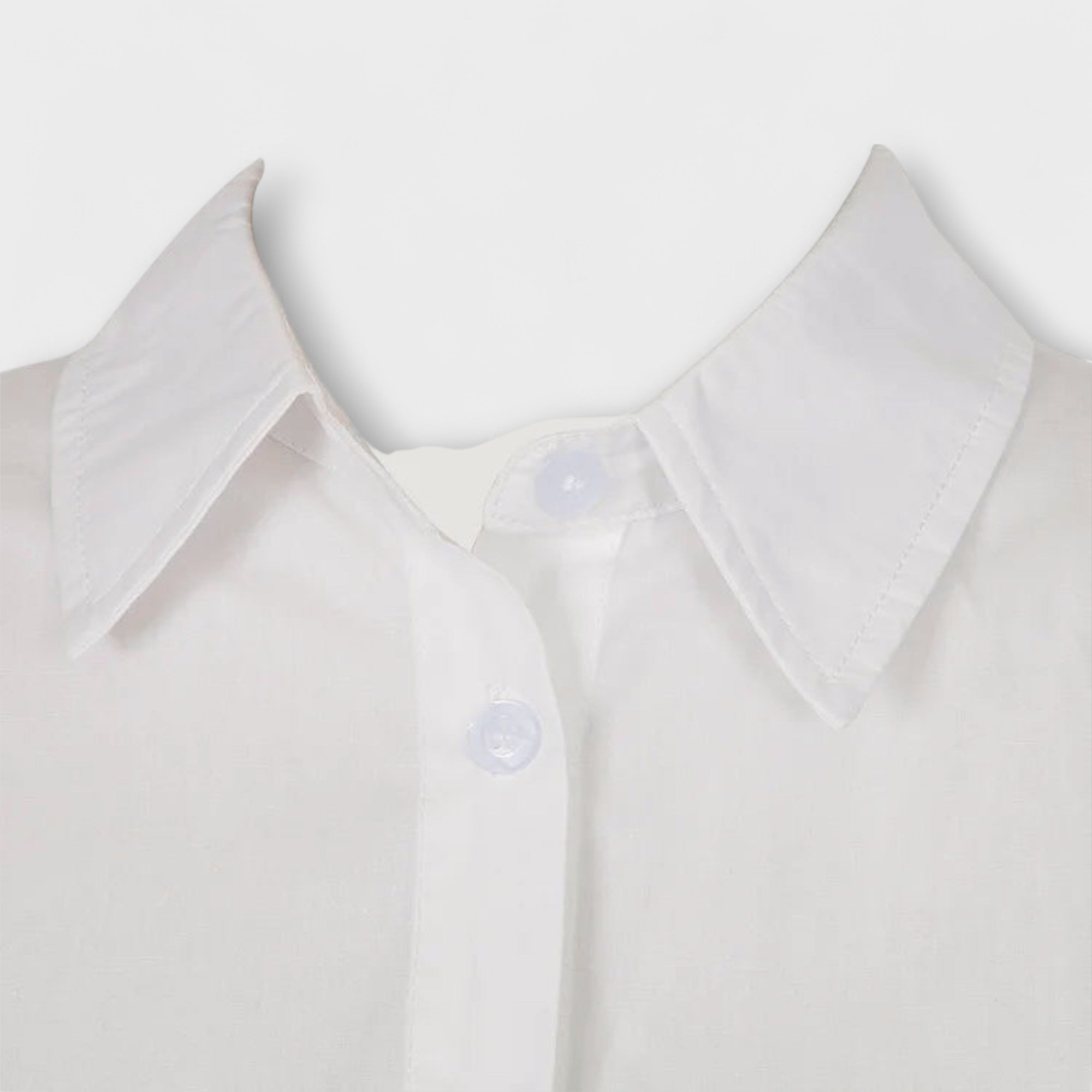 Indie - Long-sleeved white pleated shirt dress