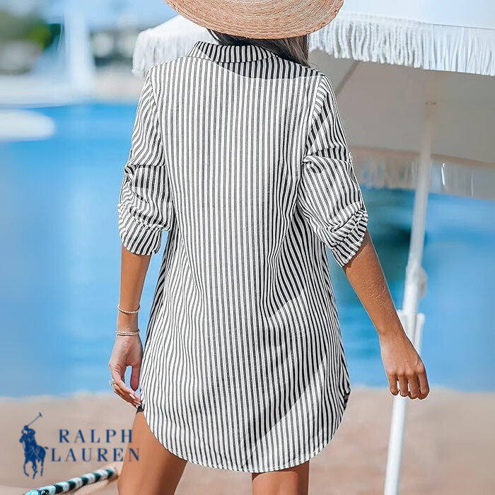 Ꮢalph Ꮮаᴜгеn Classic Striped Shirt Dress + Free Ꮢalph Ꮮаᴜгеn Leather Crossbody Bag