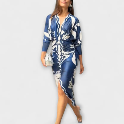 Cleo - Unique Dolman Midi Dress with Brazilian Print