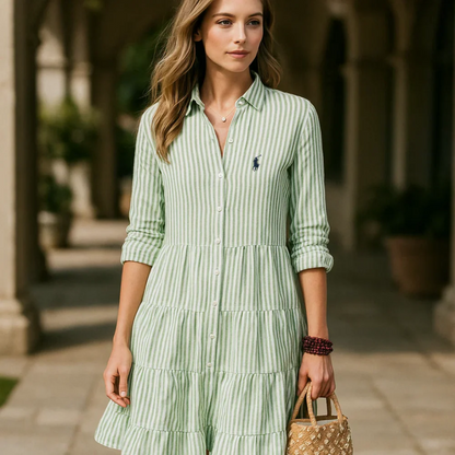 Striped Shirt Dress R&L + Free Sun Hat