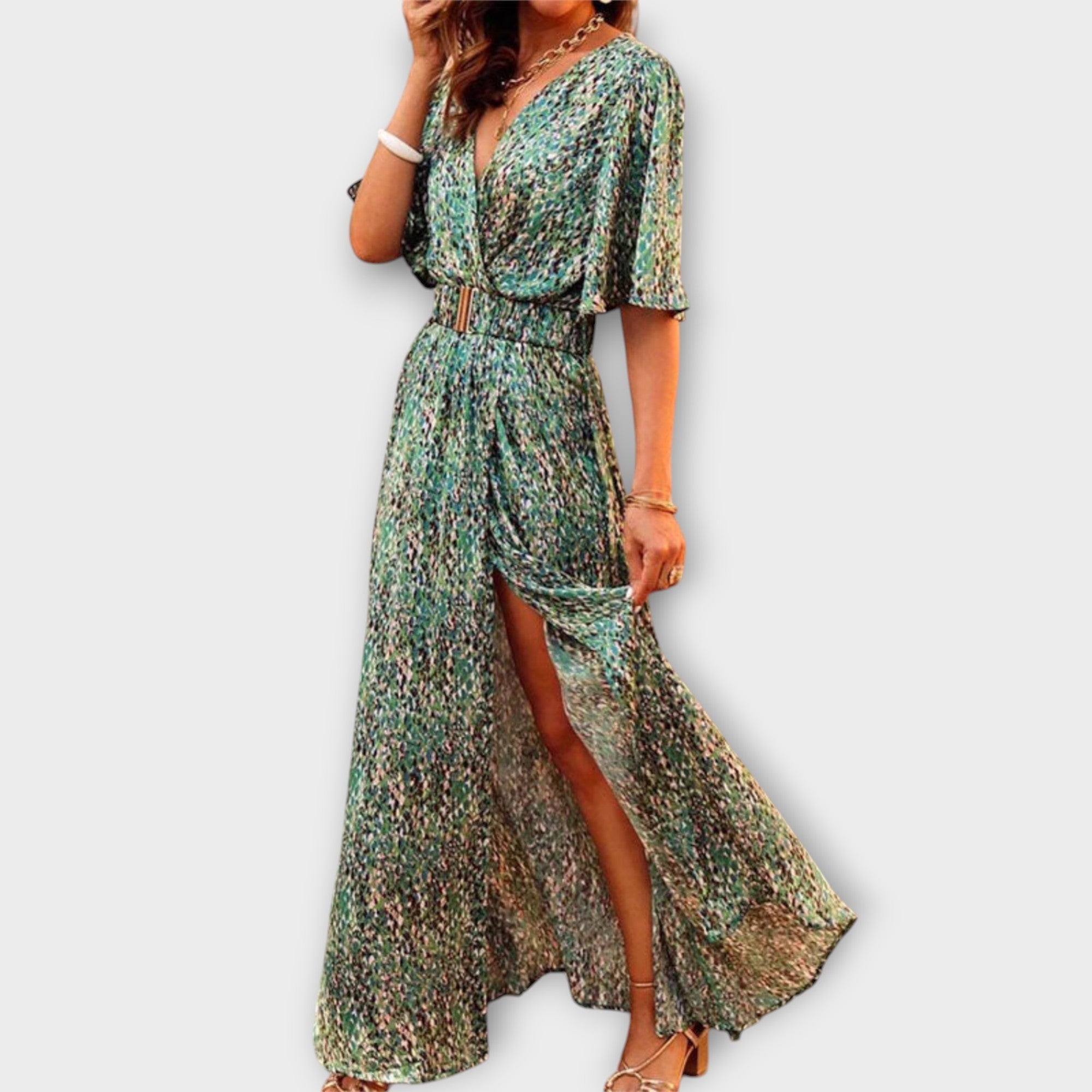 Sabine - Stylish Wrap Maxi Dress with Flowing Design
