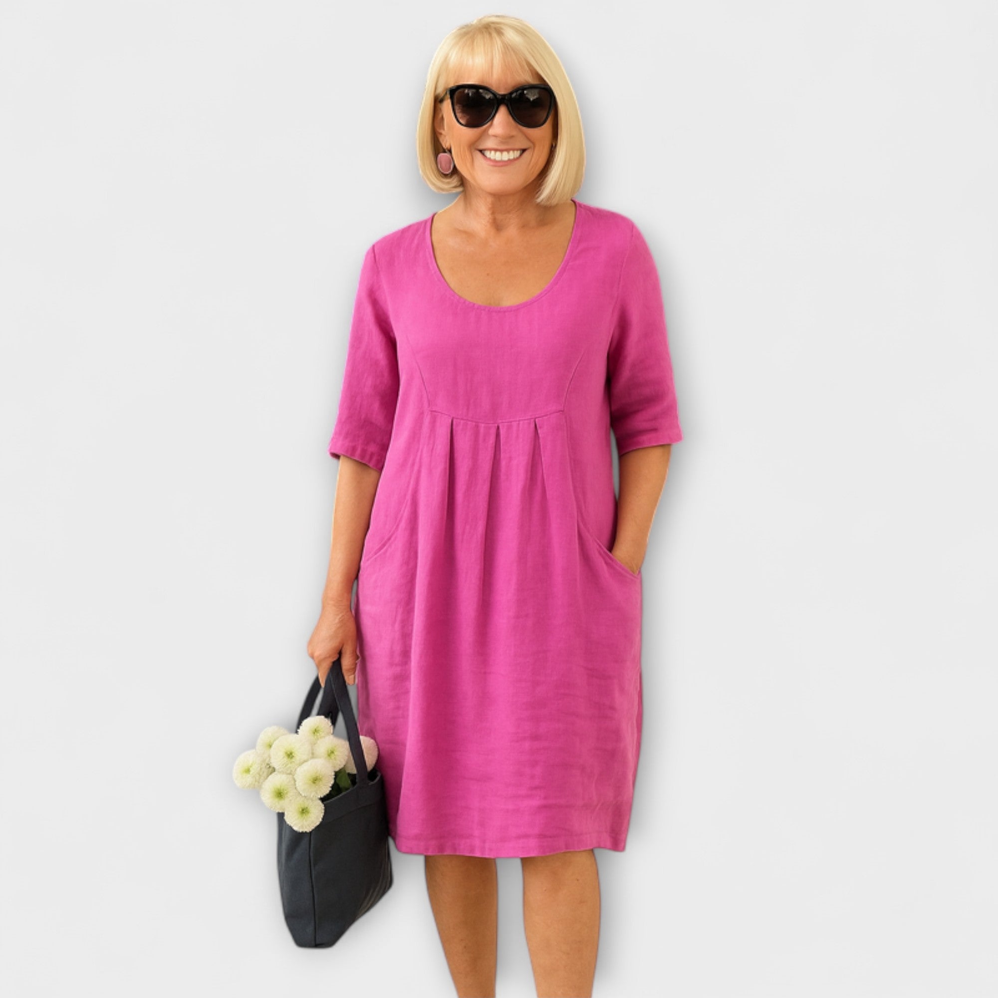 Marley - Casual Linen Dress with Pockets