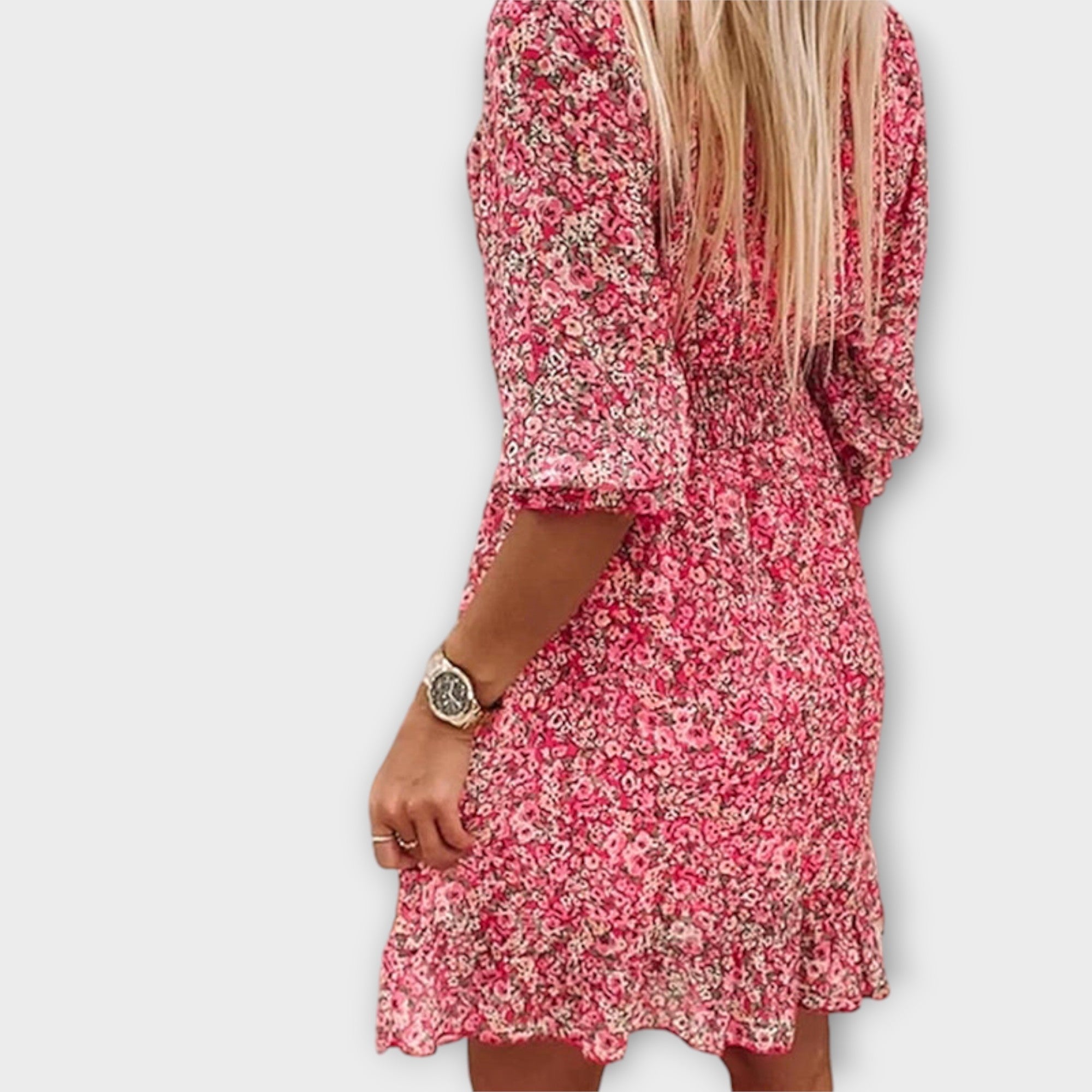 Floral Puff Sleeve Dress for Women