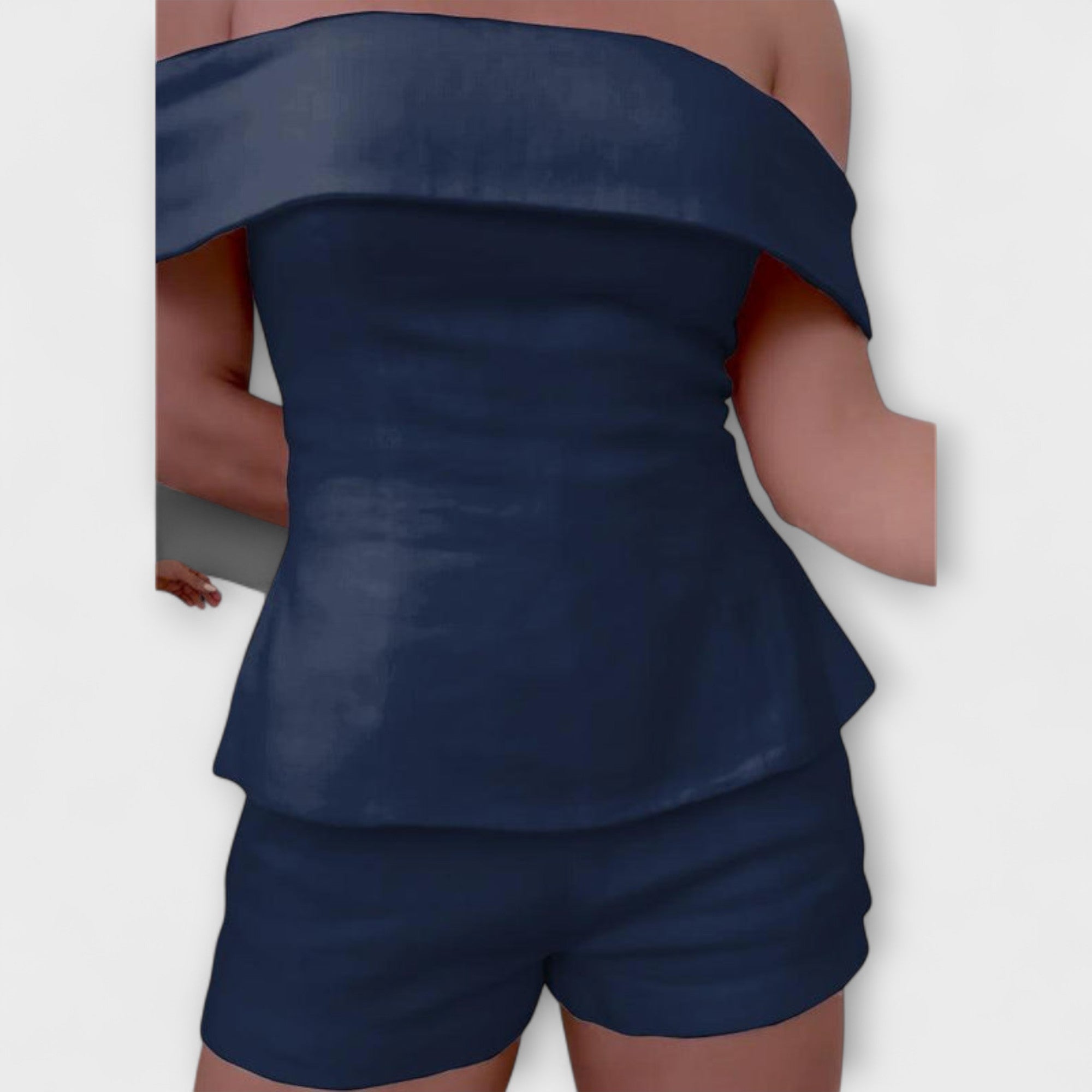 Olivia - White Cotton-Linen Two-Piece Set