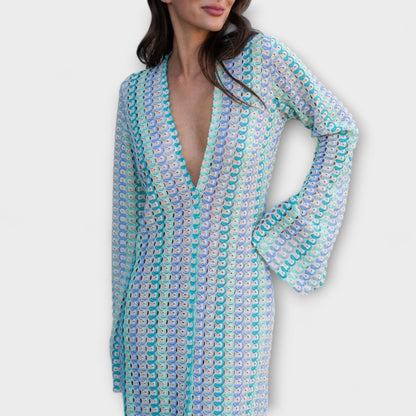 Elina – Maxi Dress with V-Neck and Holiday Flair