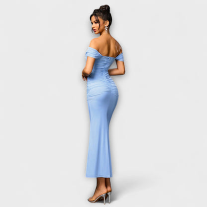 Ione - Off-Shoulder Ruching Bodycon Dress