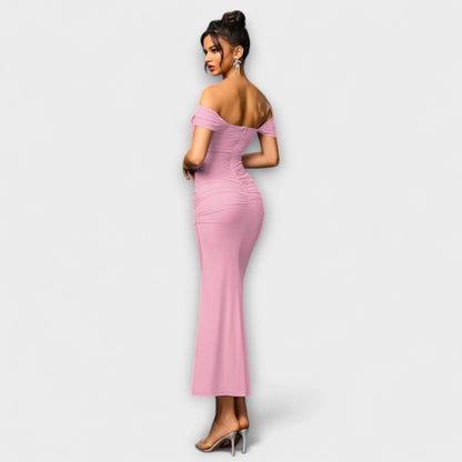 Ione - Off-Shoulder Ruching Bodycon Dress