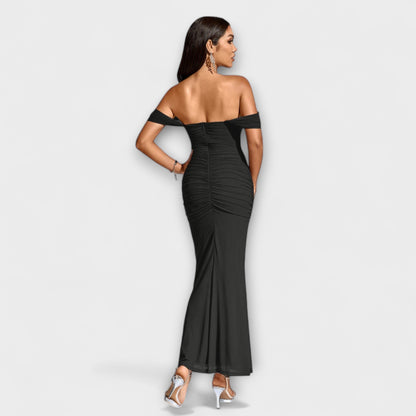 Ione - Off-Shoulder Ruching Bodycon Dress