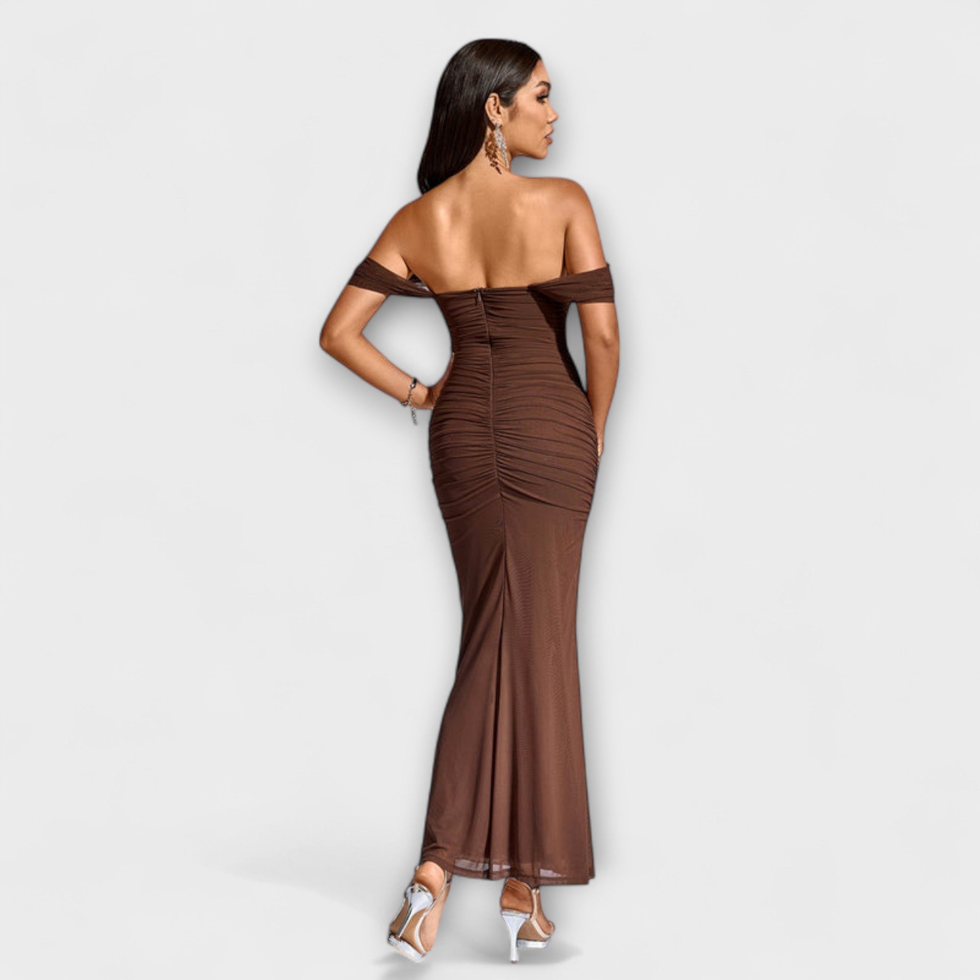 Ione - Off-Shoulder Ruching Bodycon Dress