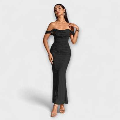 Ione - Off-Shoulder Ruching Bodycon Dress
