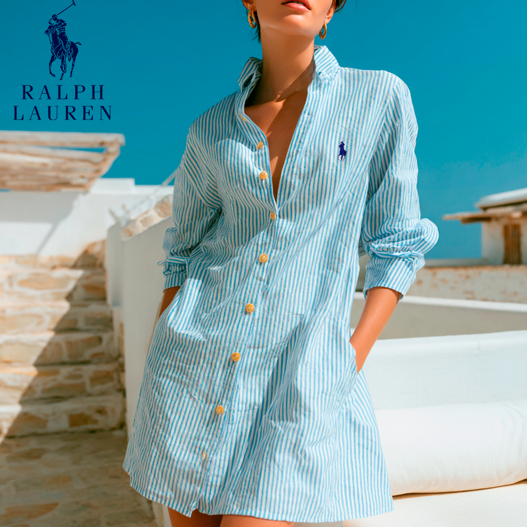 Riviera Striped Dress R. Lаuʀen – Women’s Summer Button-Front