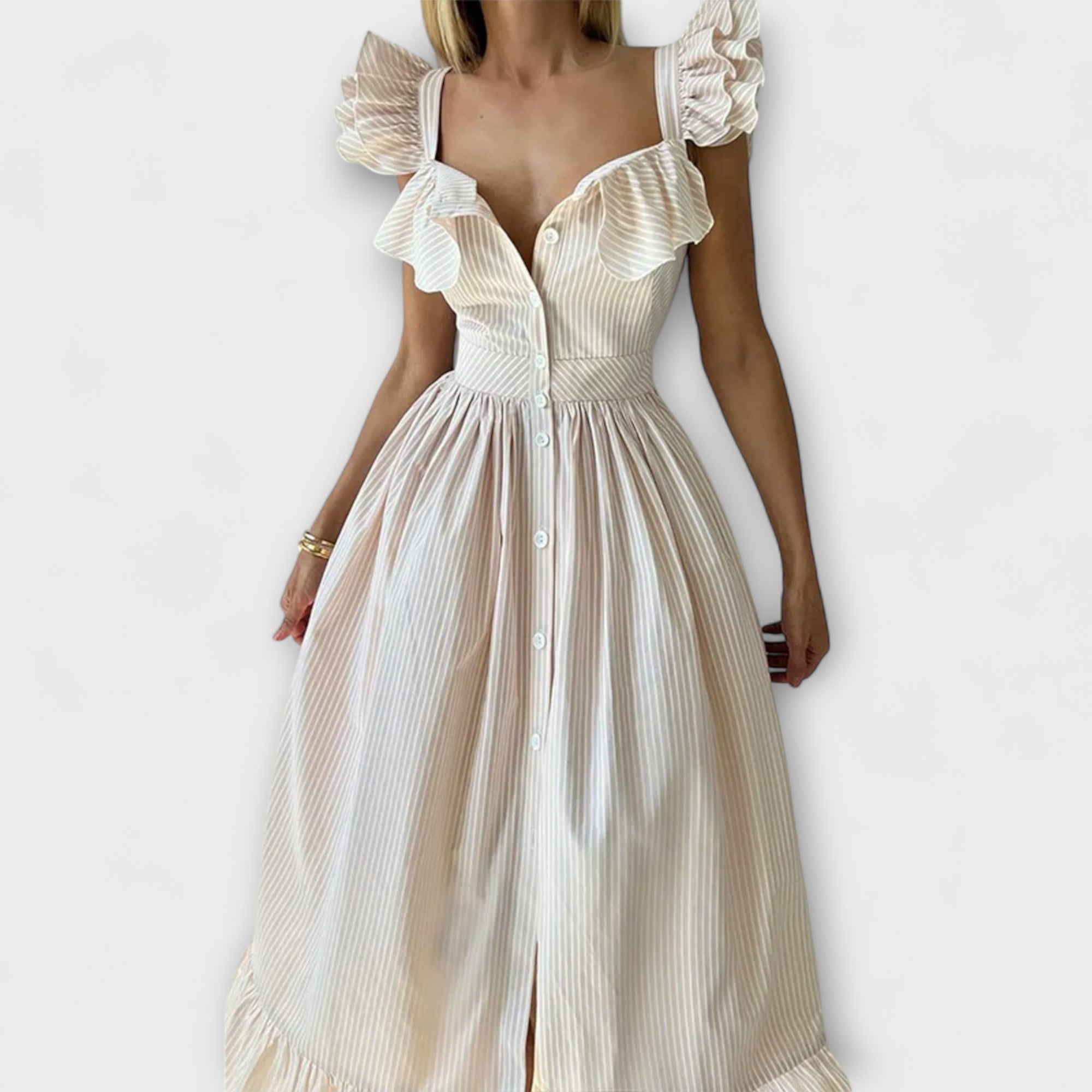 Lia - Ruffle Shirt Dress