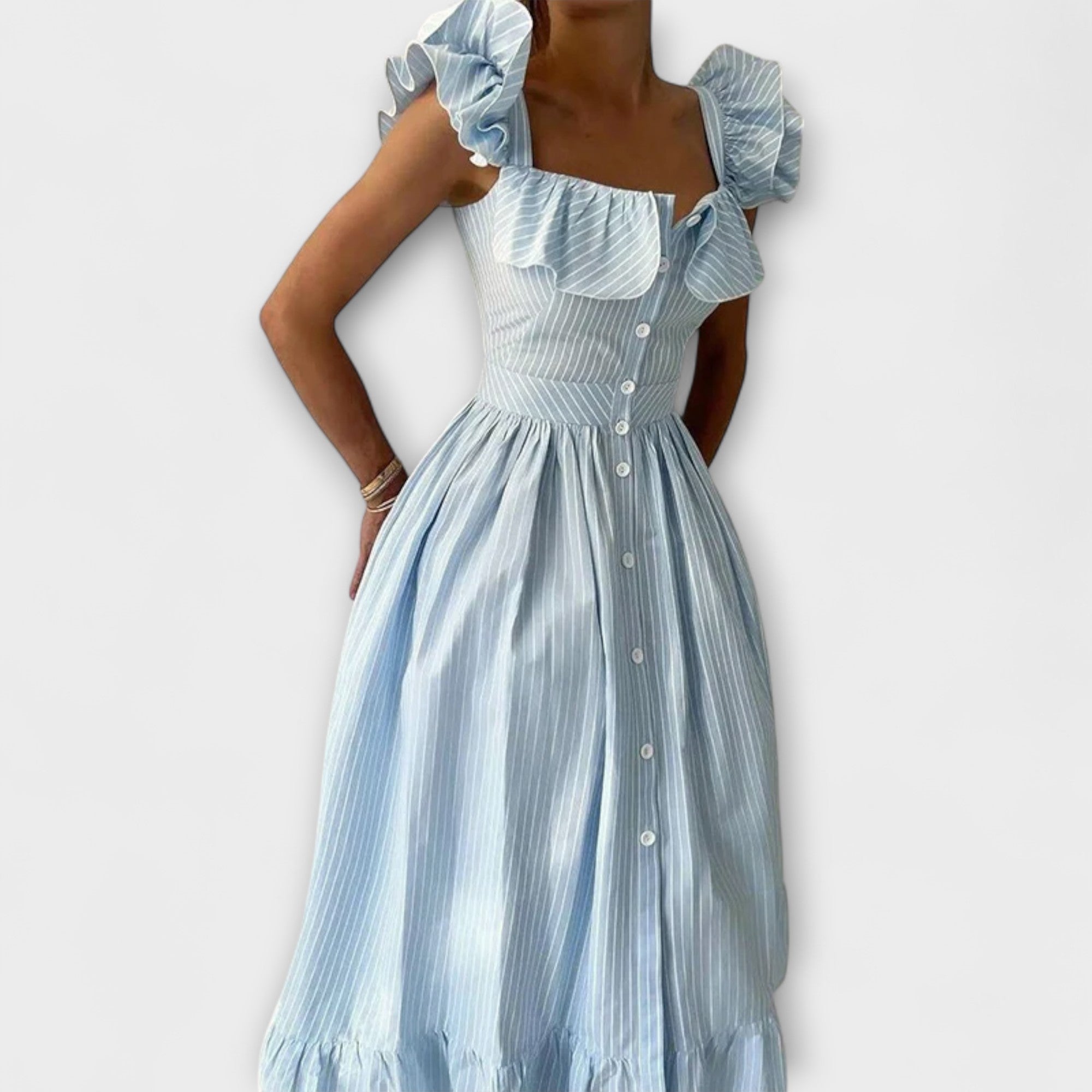 Lia - Ruffle Shirt Dress