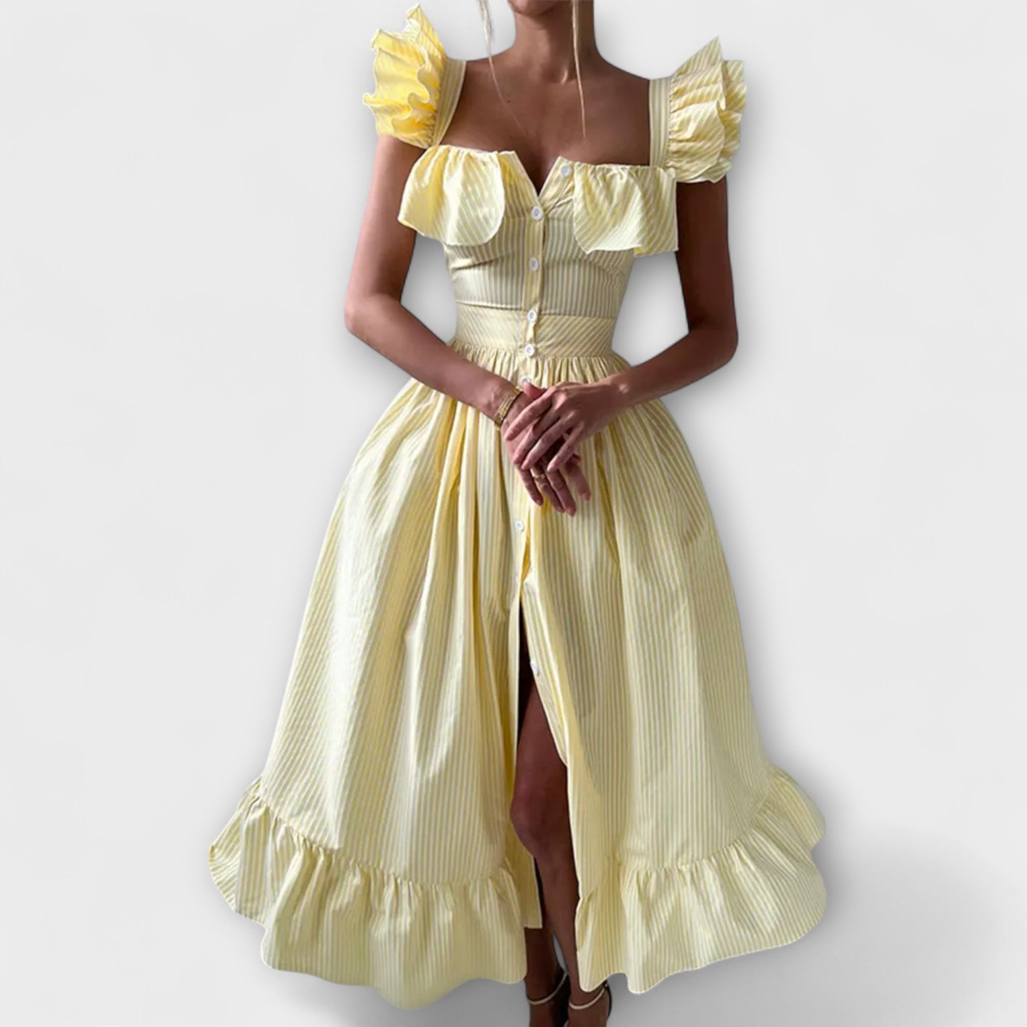 Lia - Ruffle Shirt Dress