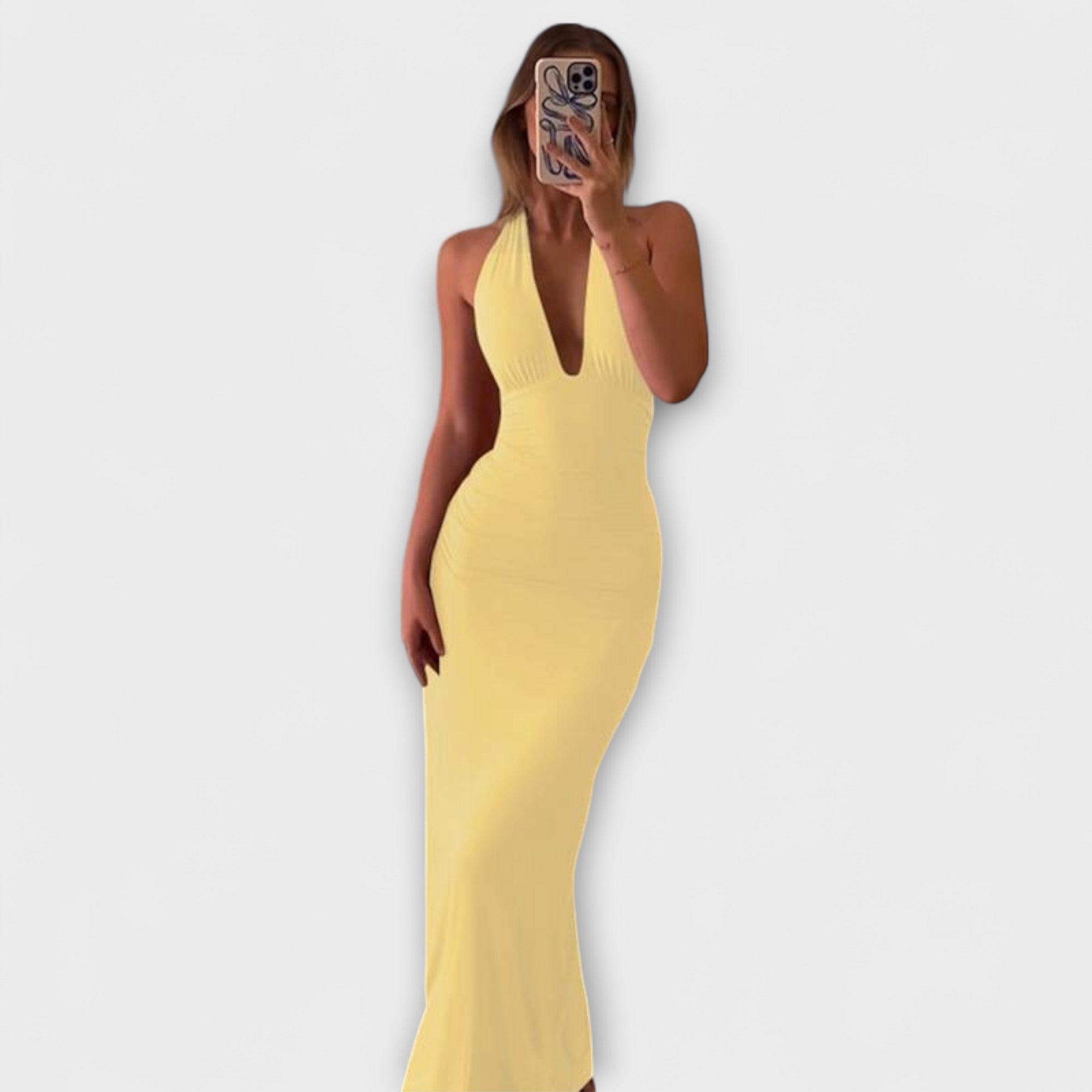 Sophisticated Backless Halter Neck Gala Dress