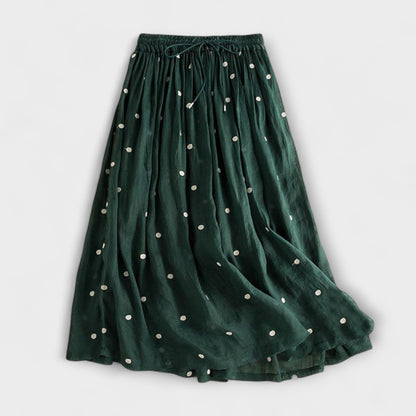 Playful Polka Dot Skirt Made of Cotton-Linen