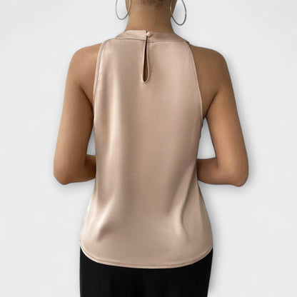 Skye - Chic Satin Blouse with Off-Shoulder Design