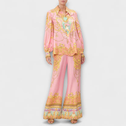 Sage - Mermaid Relaxed Shirt and Elastic Waist Pants Set